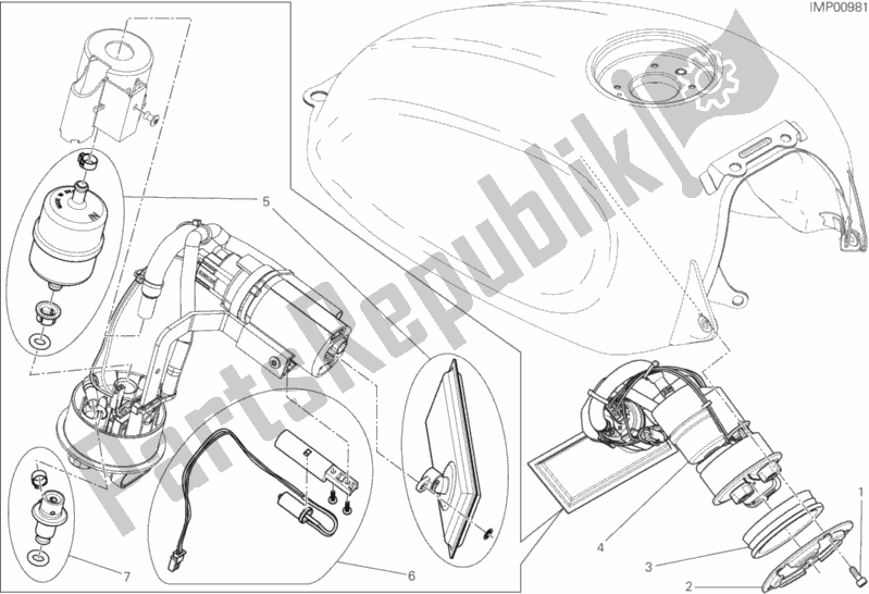 Todas las partes para Bomba De Combustible de Ducati Scrambler Sixty2 Thailand USA 400 2016